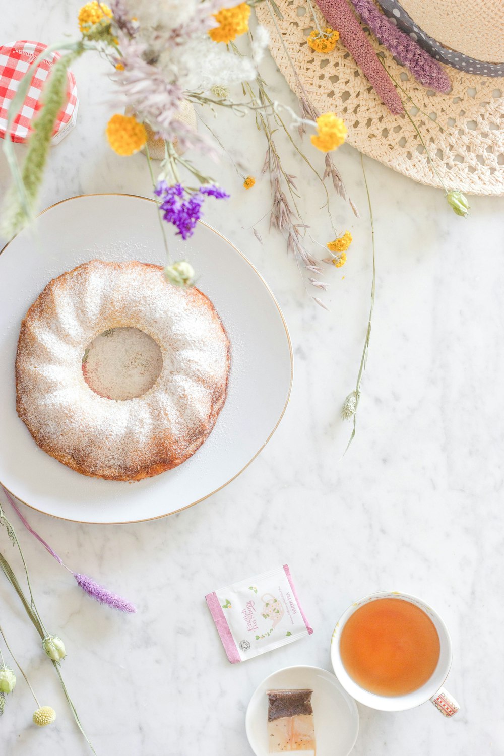 doughnut on white ceramic plate