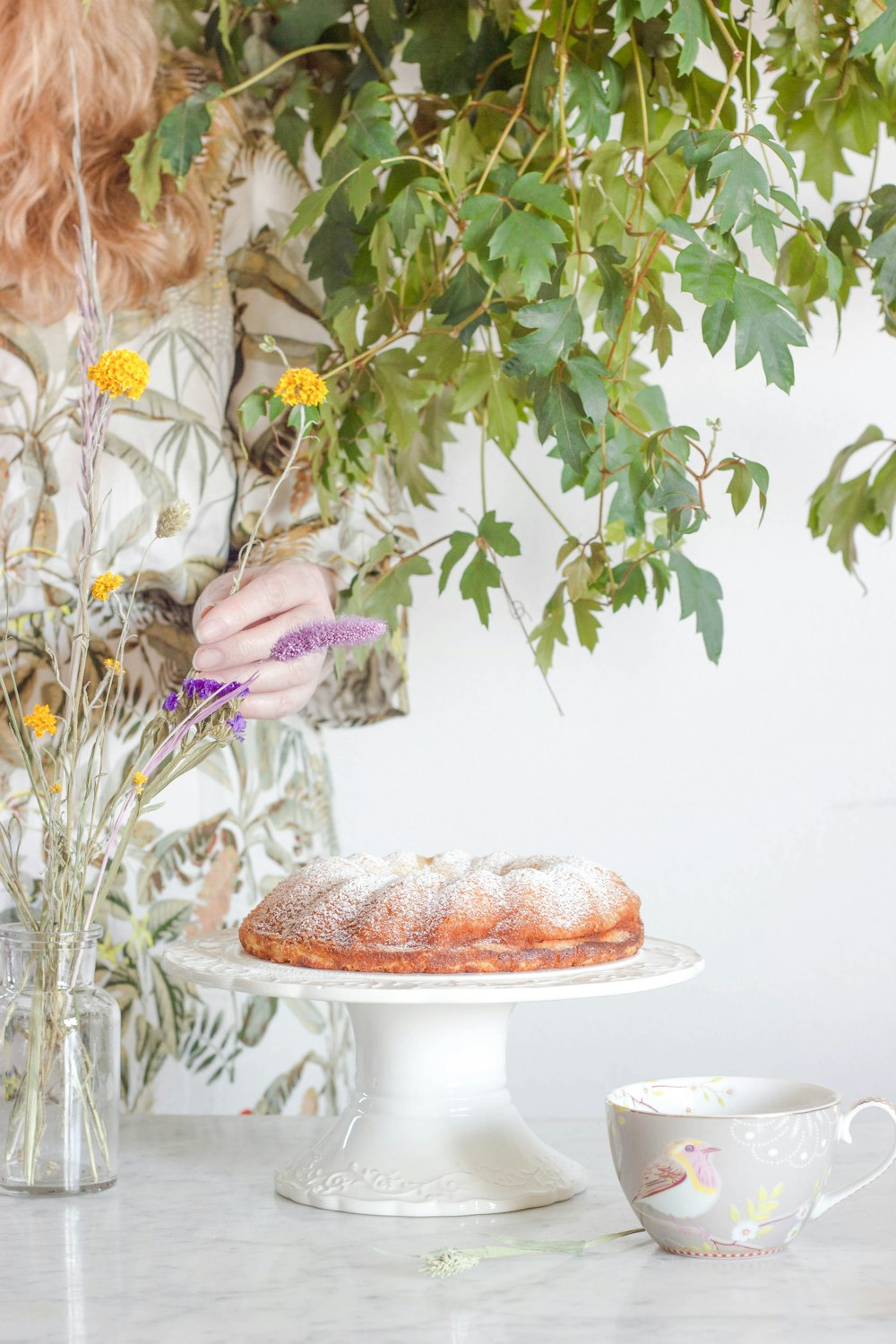 white and brown cake on white ceramic plate