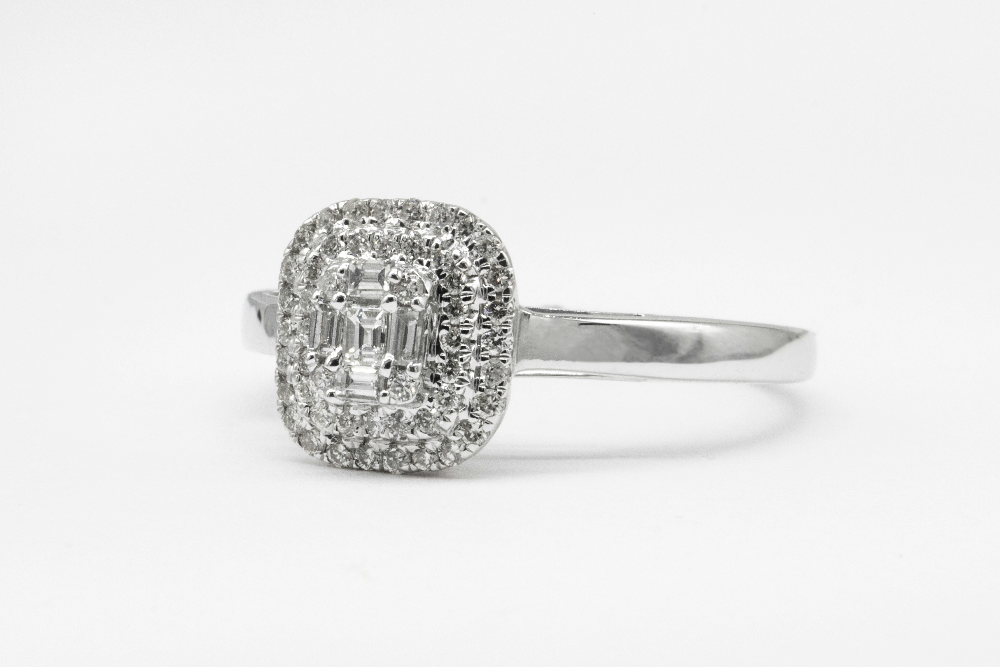 Elegant white gold eternity moissante wedding band
