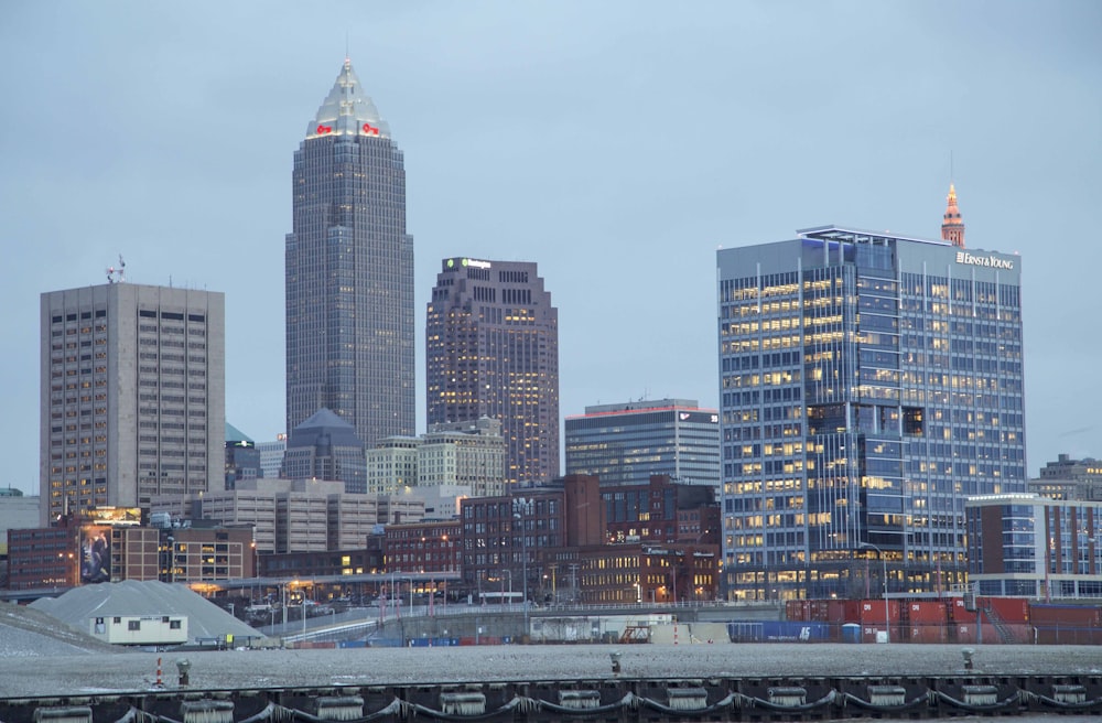 city skyline under white sky during daytime