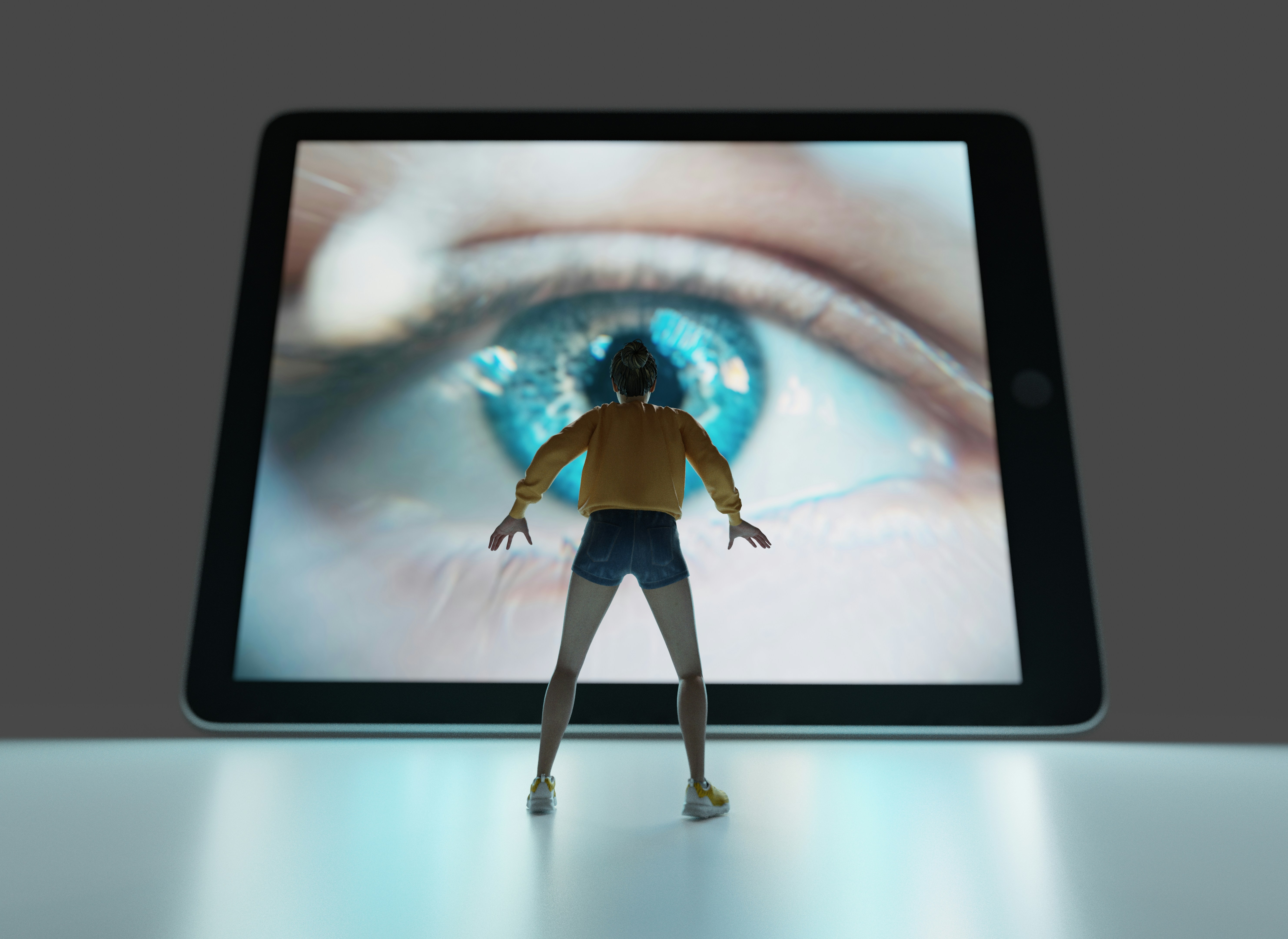 Mann in schwarzen Shorts und schwarzer Sonnenbrille auf weißem Boden