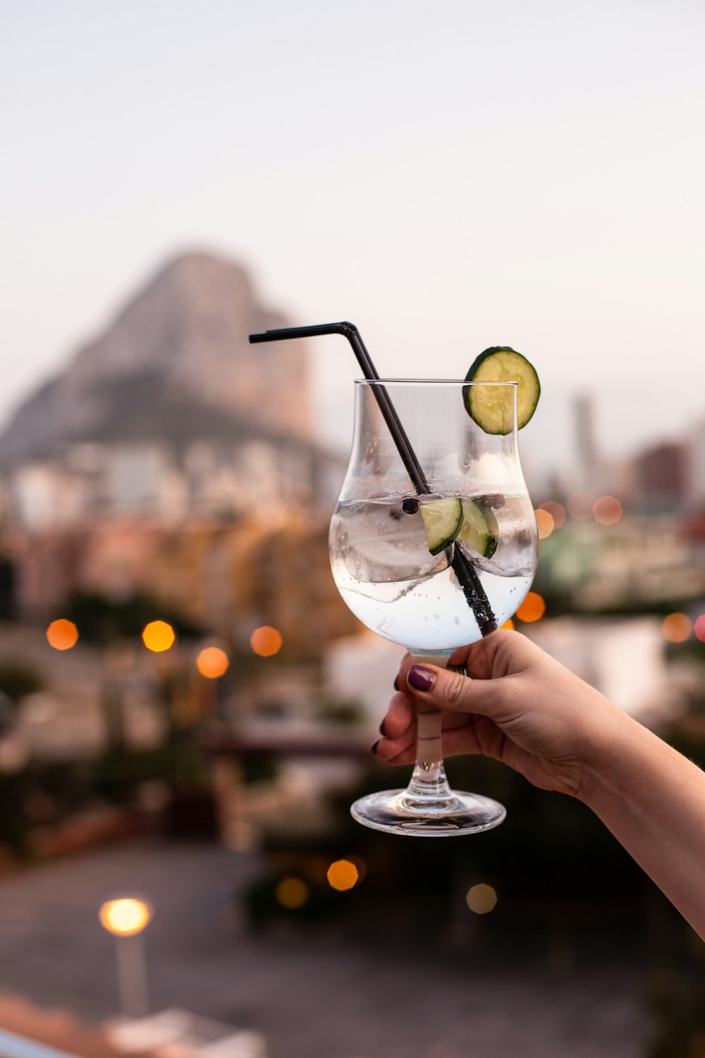 clear wine glass with water