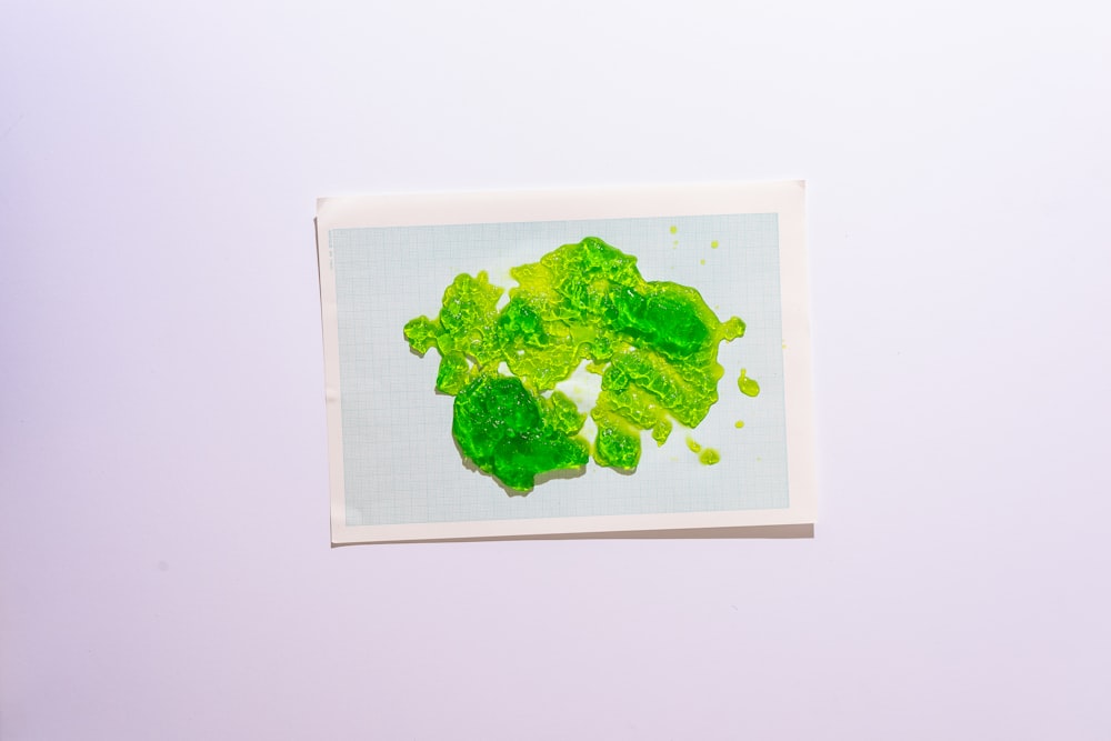 green leaf on white paper