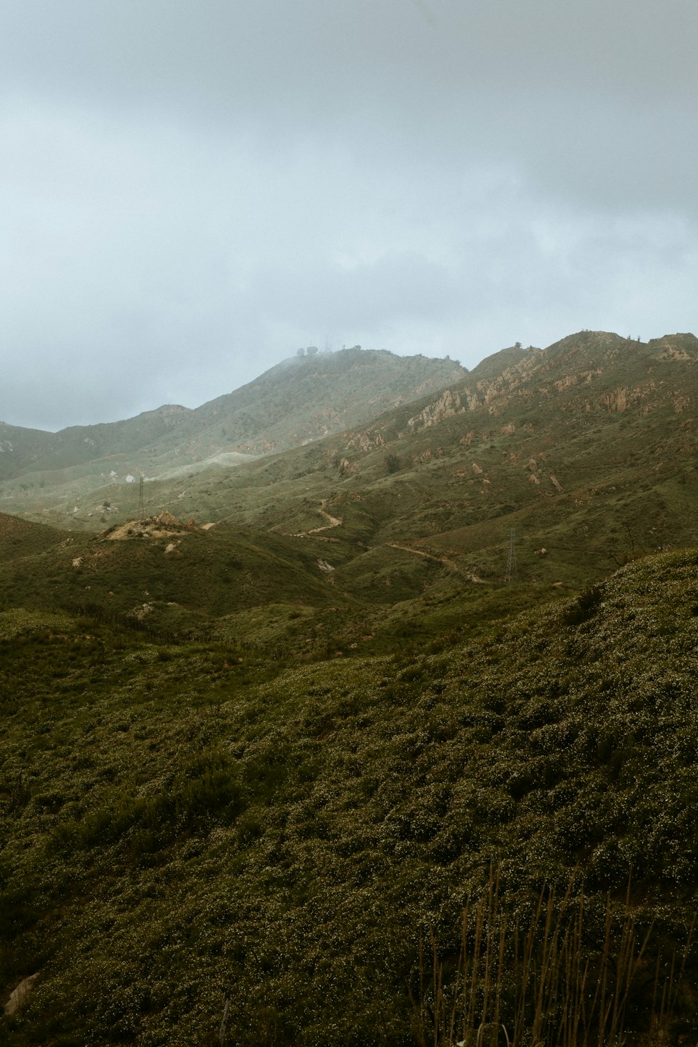 green and brown mountains under white sky during daytime