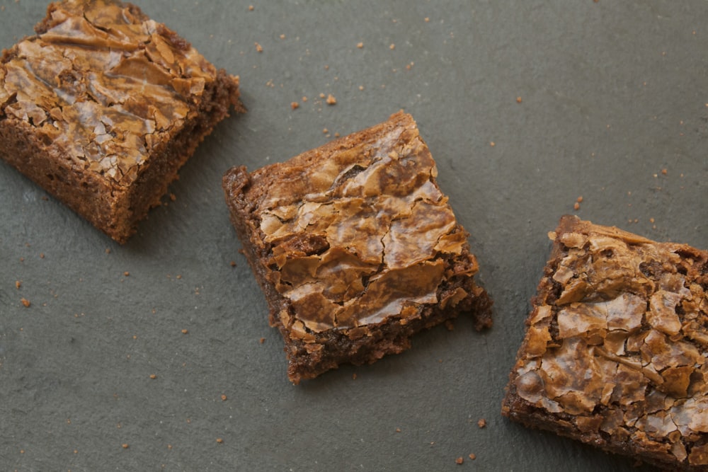 brown bread on black surface