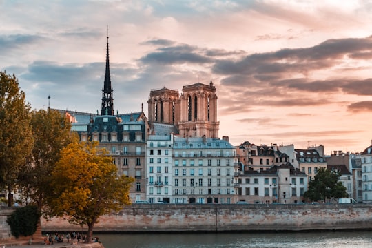 brown and white concrete building under cloudy sky during daytime in Cathédrale Notre-Dame de Paris France