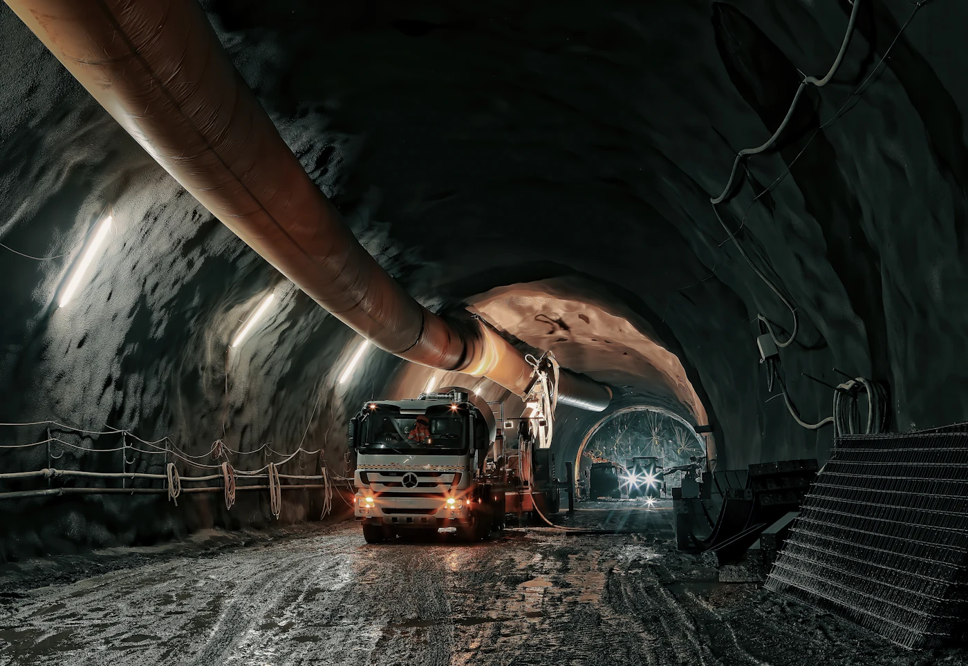 Mining vehicle working underground