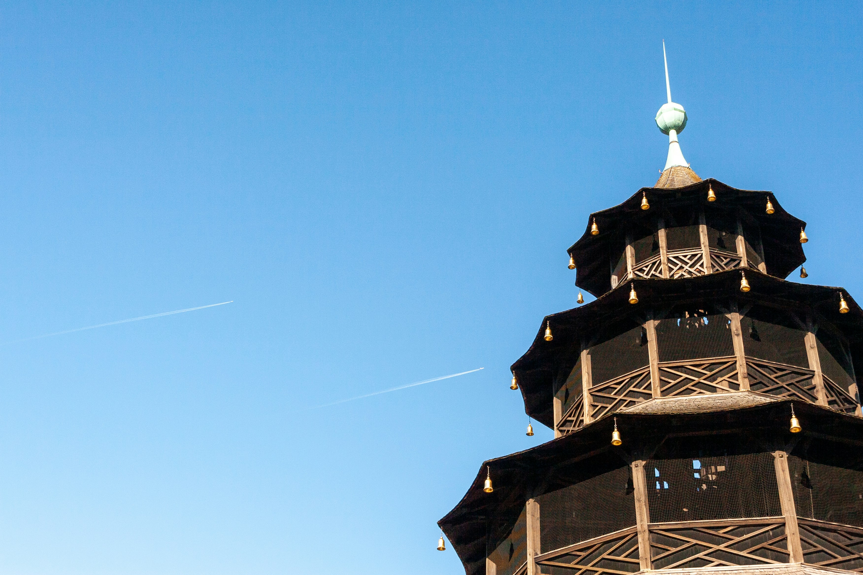 black and white tower under blue sky