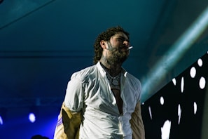 Close-up of symbolic body art during a live performance