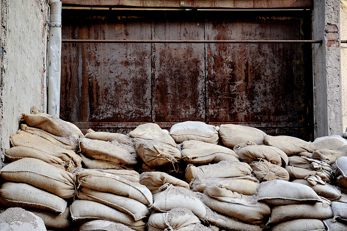 Jute sacks and woven natural fibre material showing texture comparison with cotton bags
