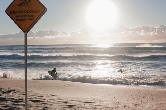 person in black shirt sitting on beach during daytime in Bronte Beach Australia