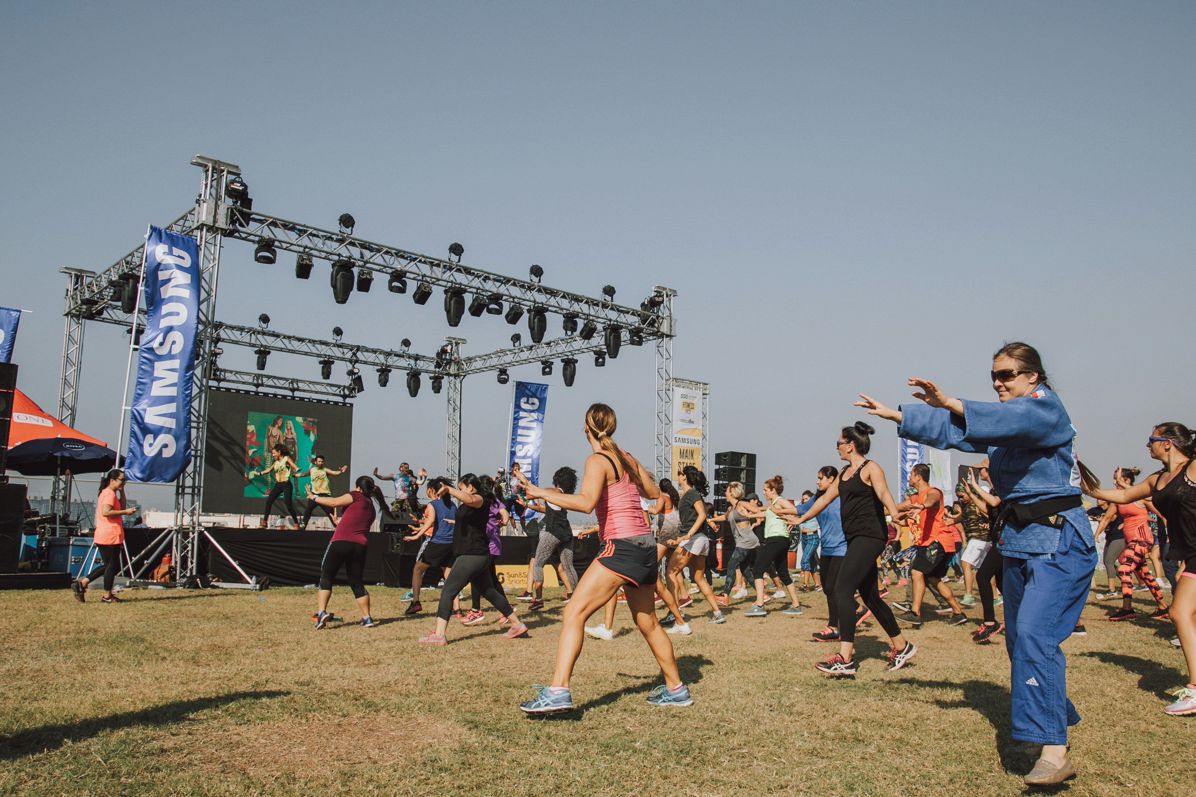 Fitness class yoga session