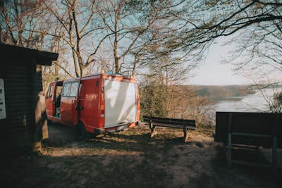 Scenic view of Sapanca lake with a luxury van ready for a day trip.