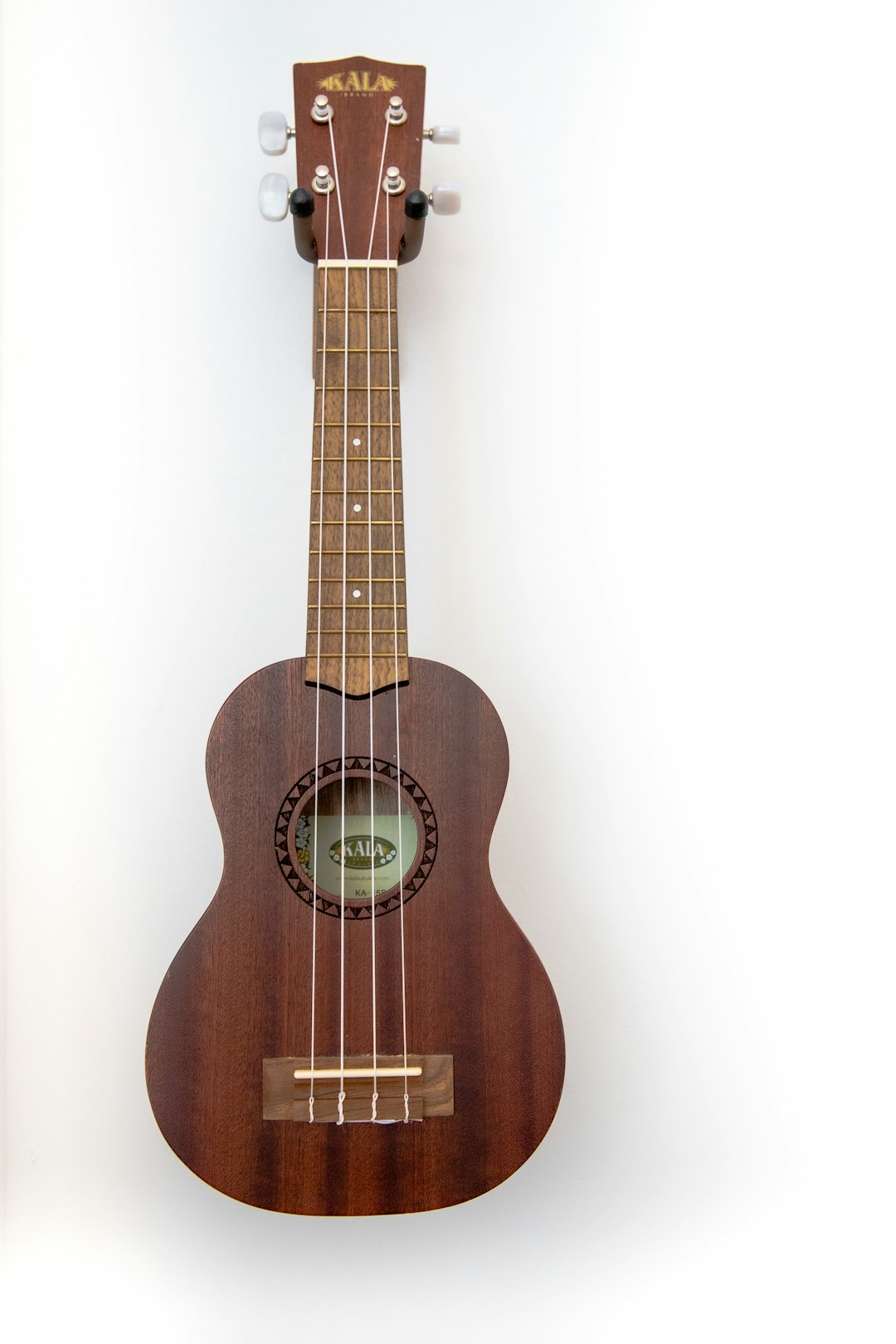 brown acoustic guitar on white background