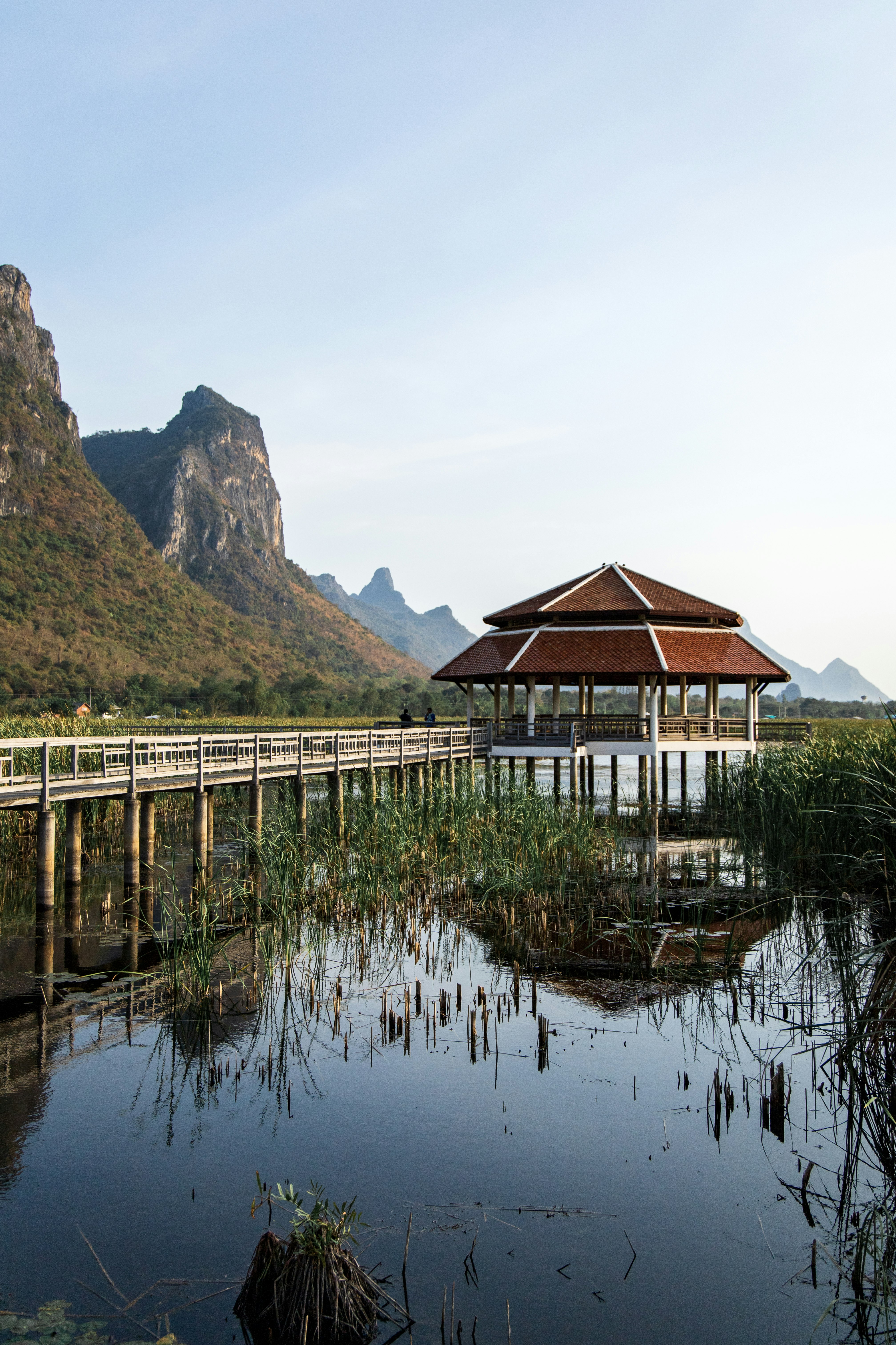 brown wooden house on a lake