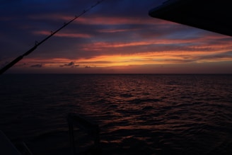 A vibrant sunset over a fishing spot, highlighting the tranquility of the sport.