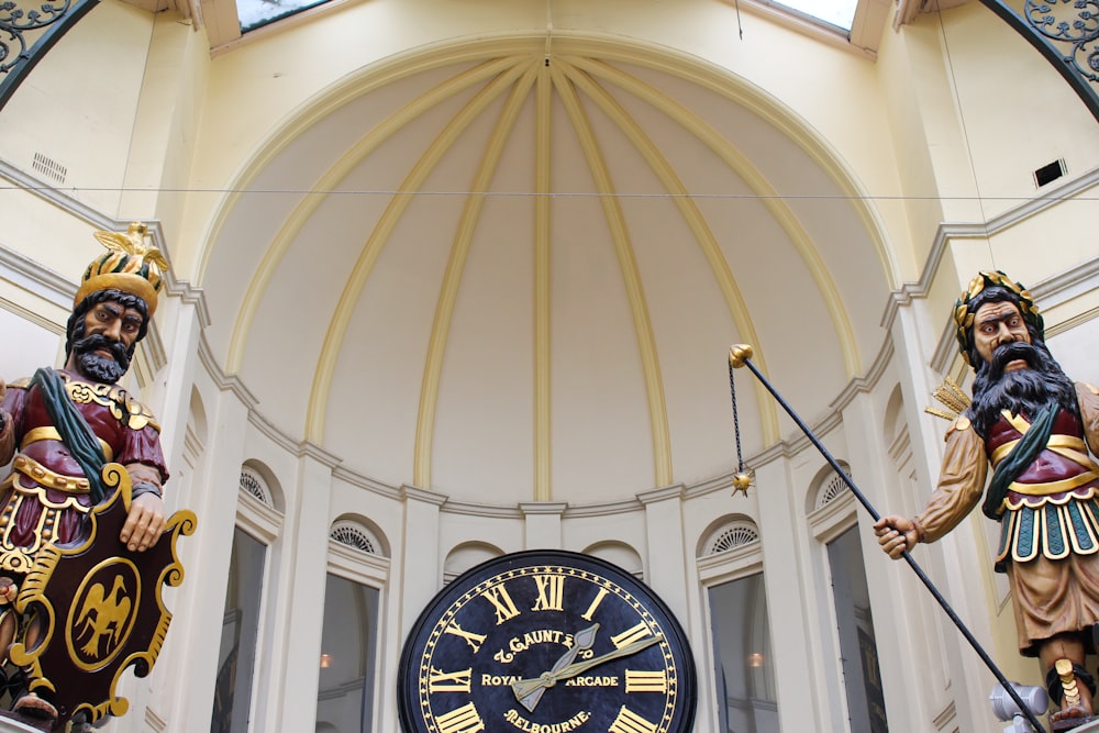 black and white round analog wall clock