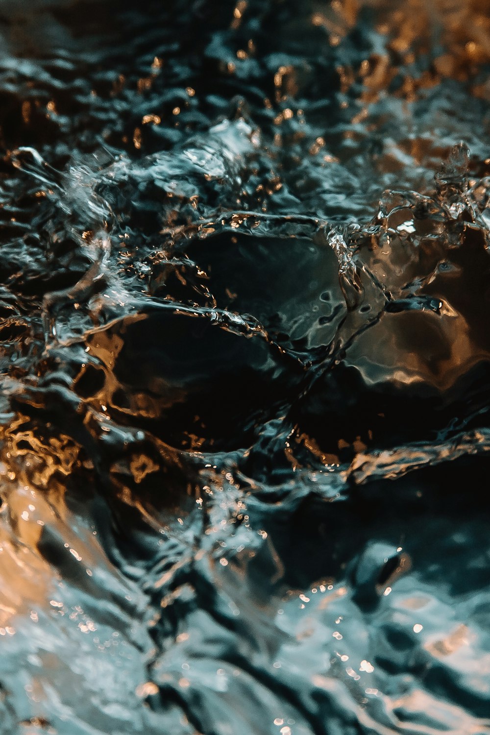 water splash in close up photography