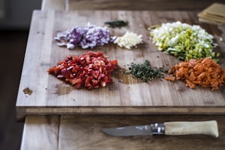 Freshly chopped ingredients ready for a healthy, AI-personalized meal plan.