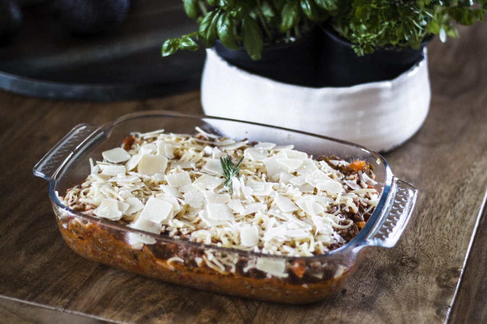 white rice on brown wooden tray