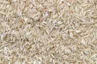 Close-up of raw white rice grains