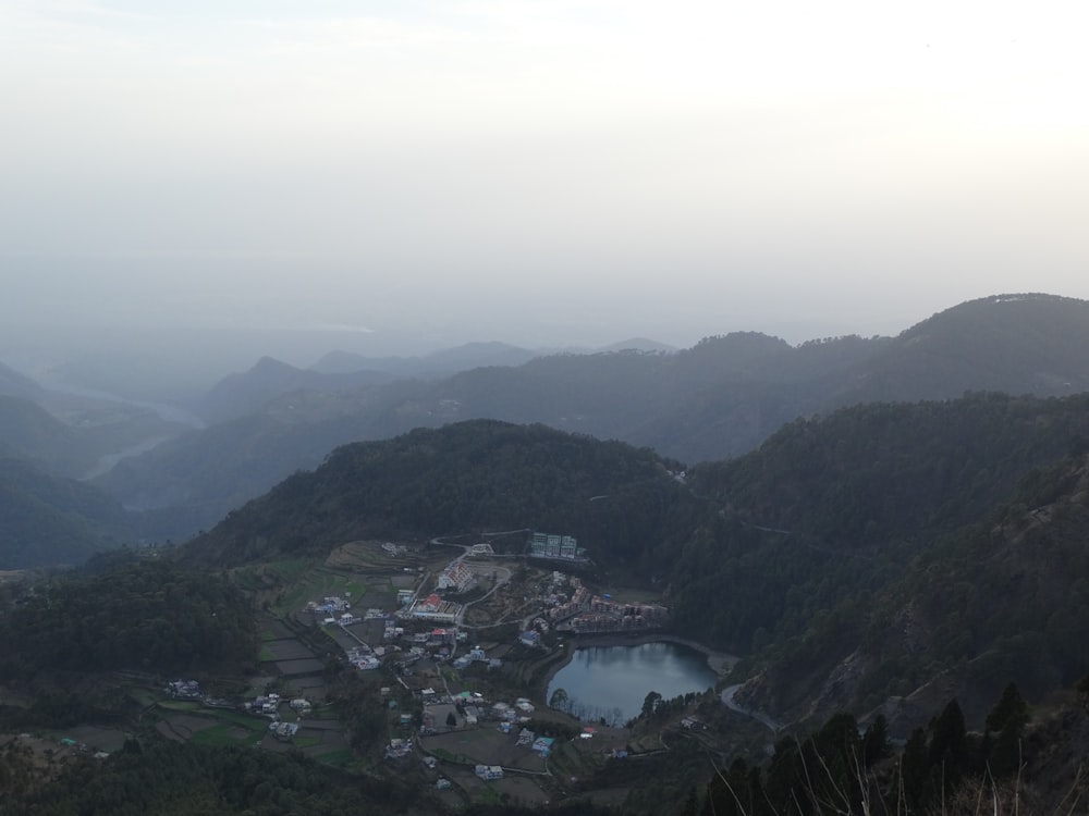 aerial view of city near mountain during daytime