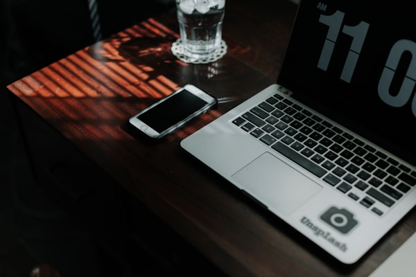 Laptop coding workspace