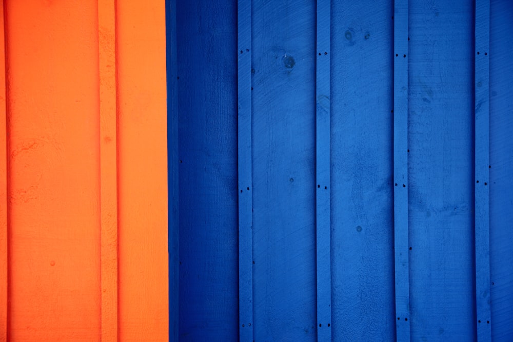 blue and yellow wooden wall