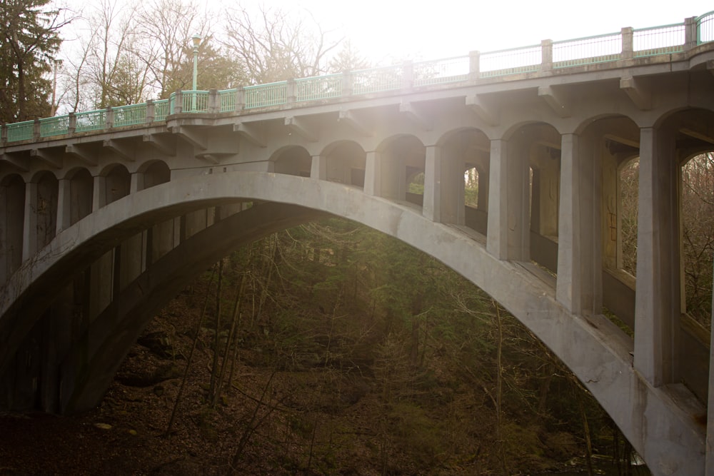 white concrete bridge over river