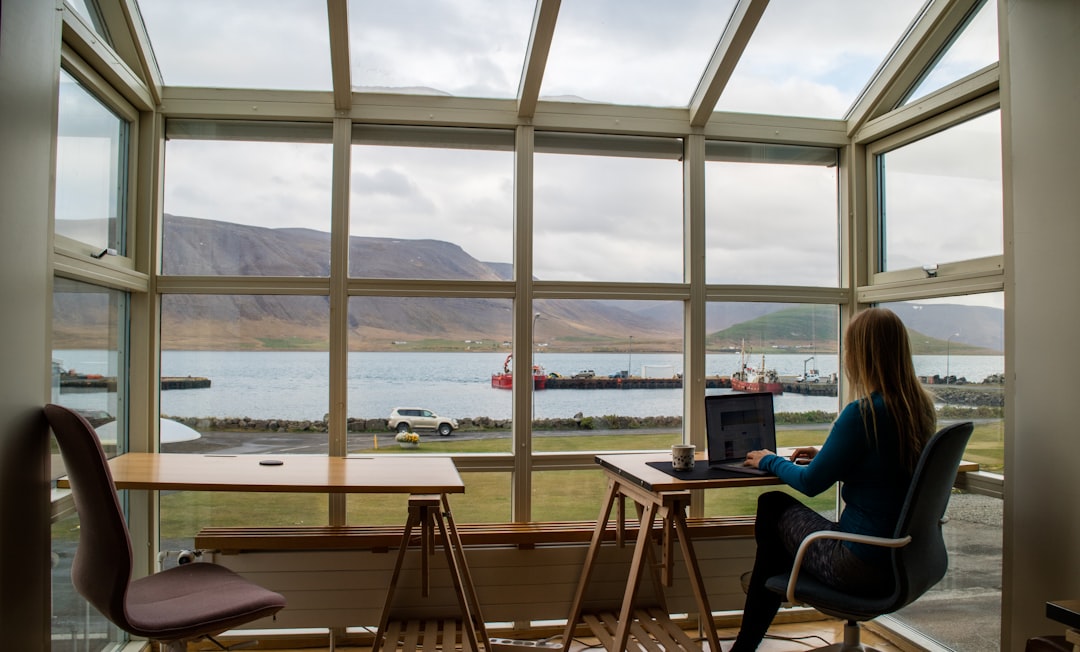 Remote Working in Iceland Self-Portrait (See a video tour of this co-working space at YouTube.com/TravelingwithKristin)