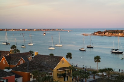 St. Augustine white sail boat on the bayside