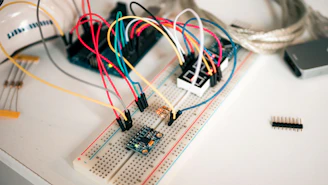 blue and black audio mixer