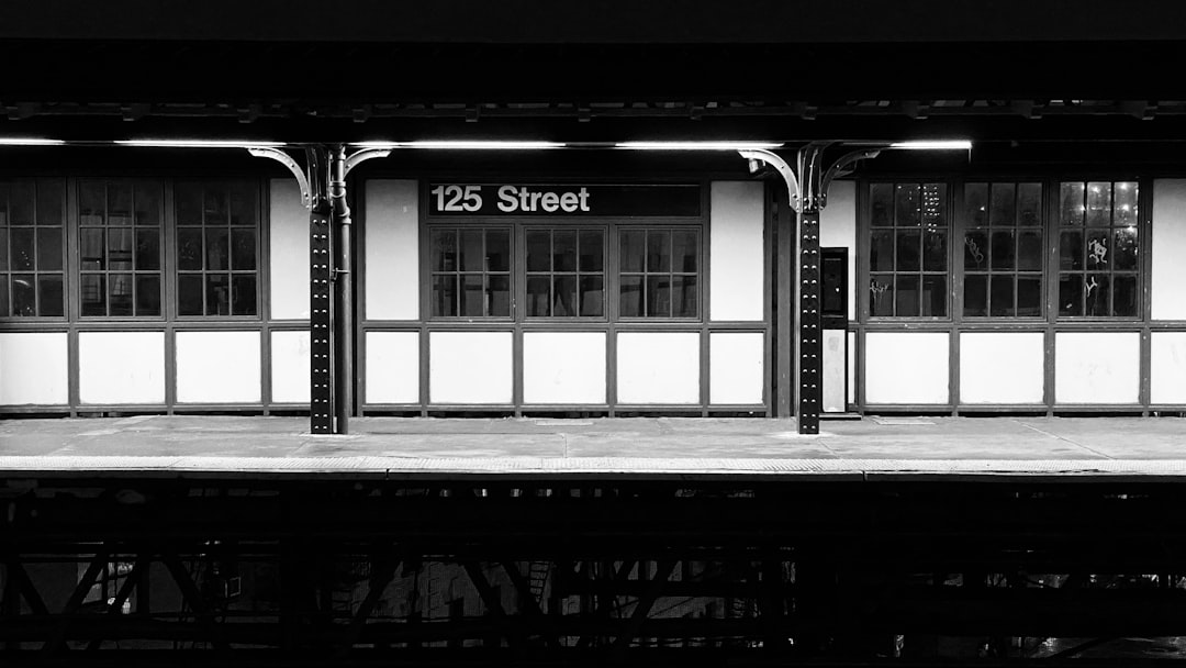 grayscale photo of a store