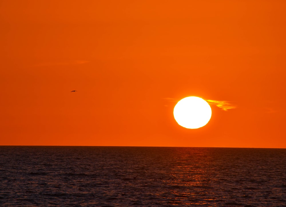 sun over the sea during sunset