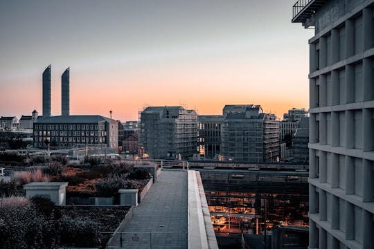 city skyline during sunset with city buildings in Bordeaux France