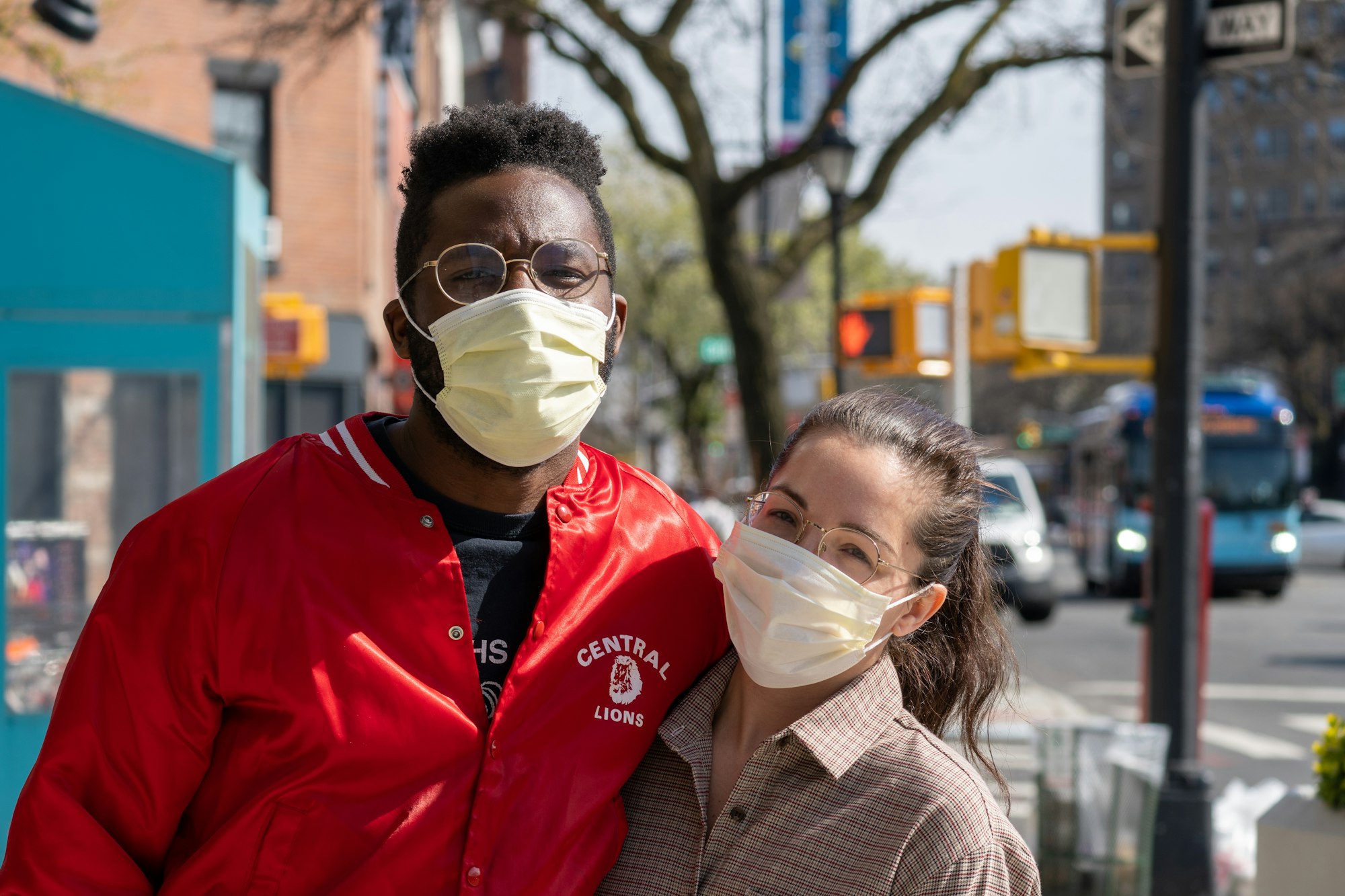 A couple enjoying the sunshine during New York City's #Coronavirus Quarantine, found walking up Flatbush Avenue in Brooklyn. #NYC #Covid