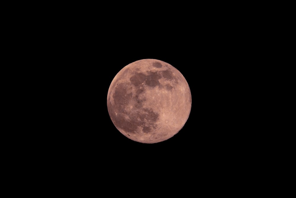 full moon in dark night sky