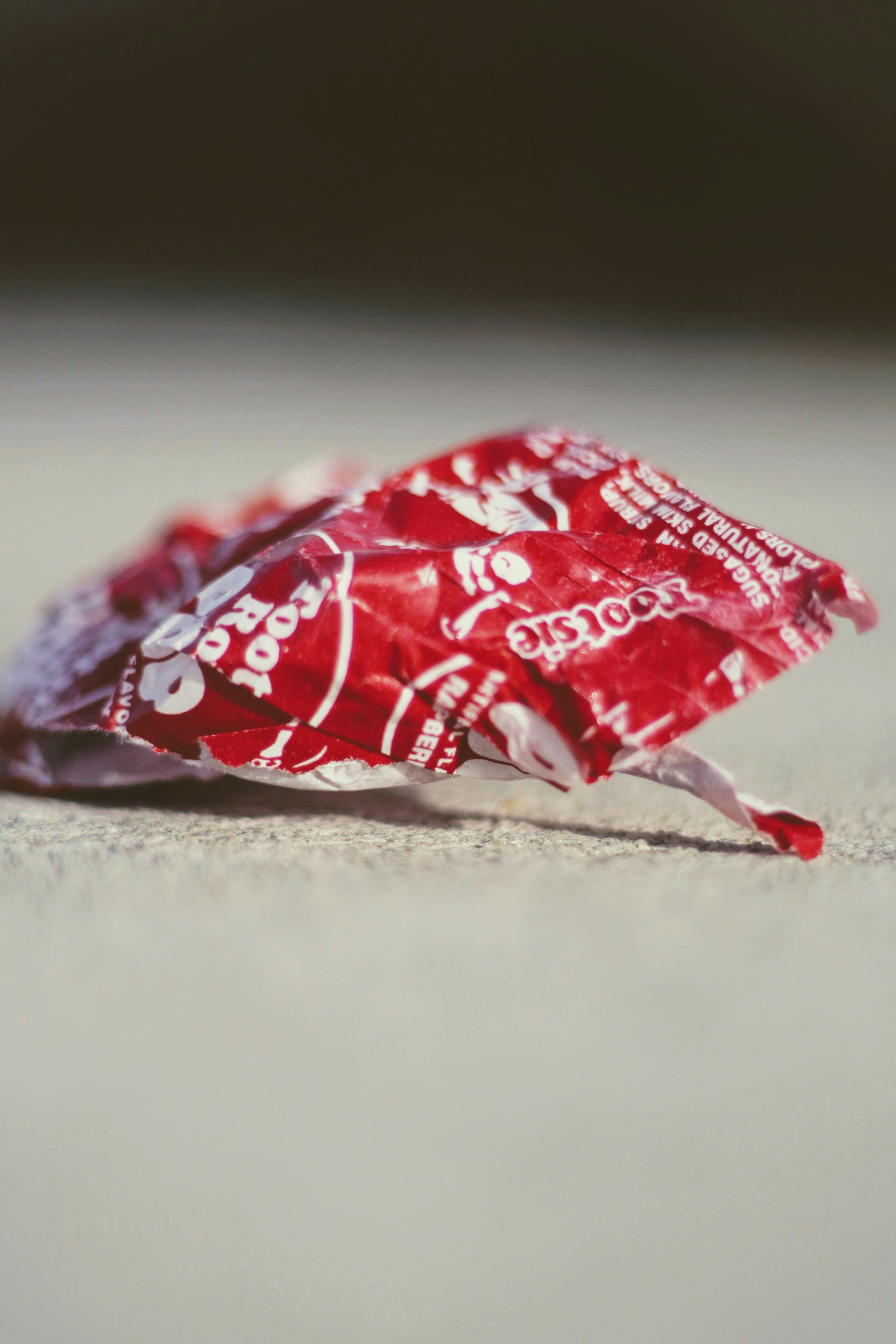 red and white plastic pack