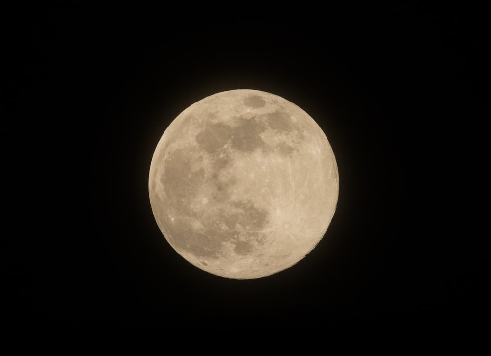 full moon in dark night sky