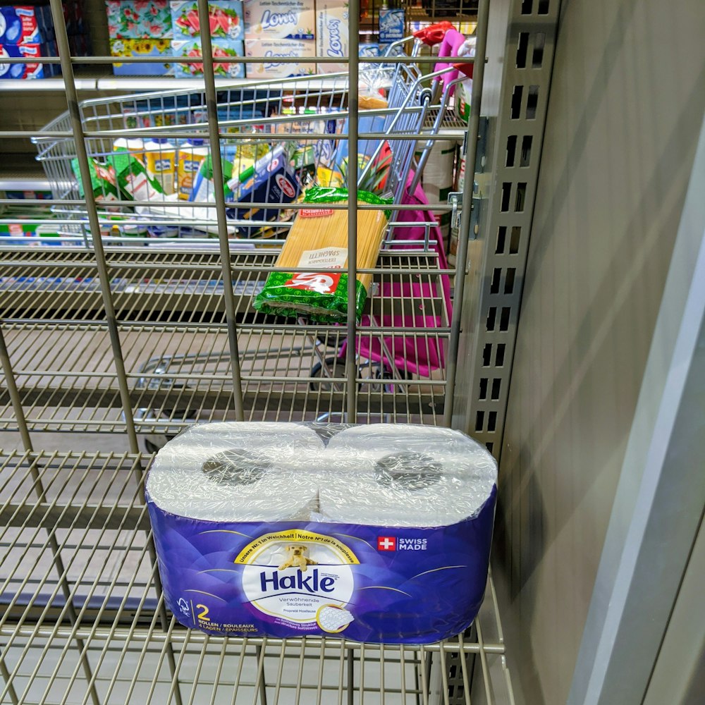 white tissue paper on shopping cart