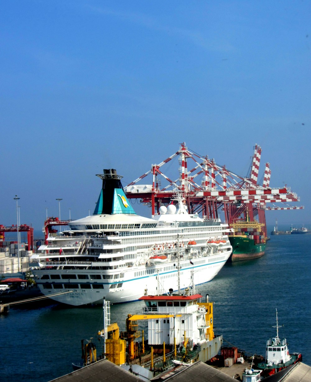 white and red ship on sea during daytime