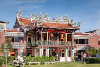 red and white concrete building