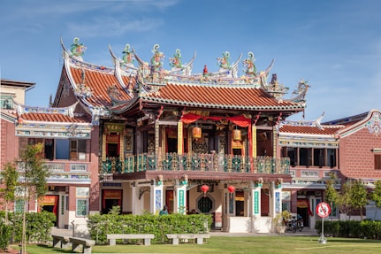 red and white concrete building