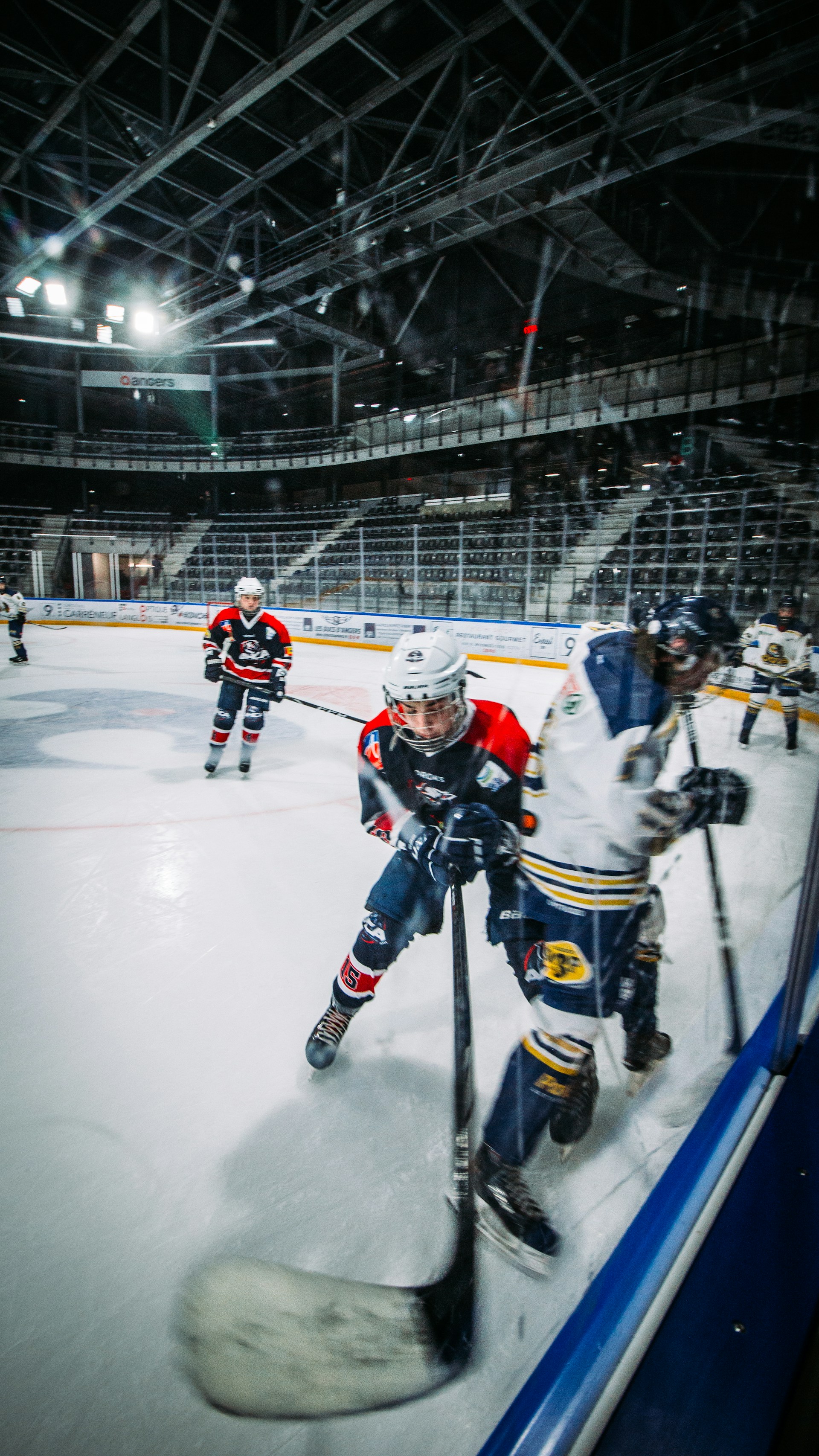 ice hockey players on ice hockey field