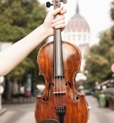 person playing violin during daytime