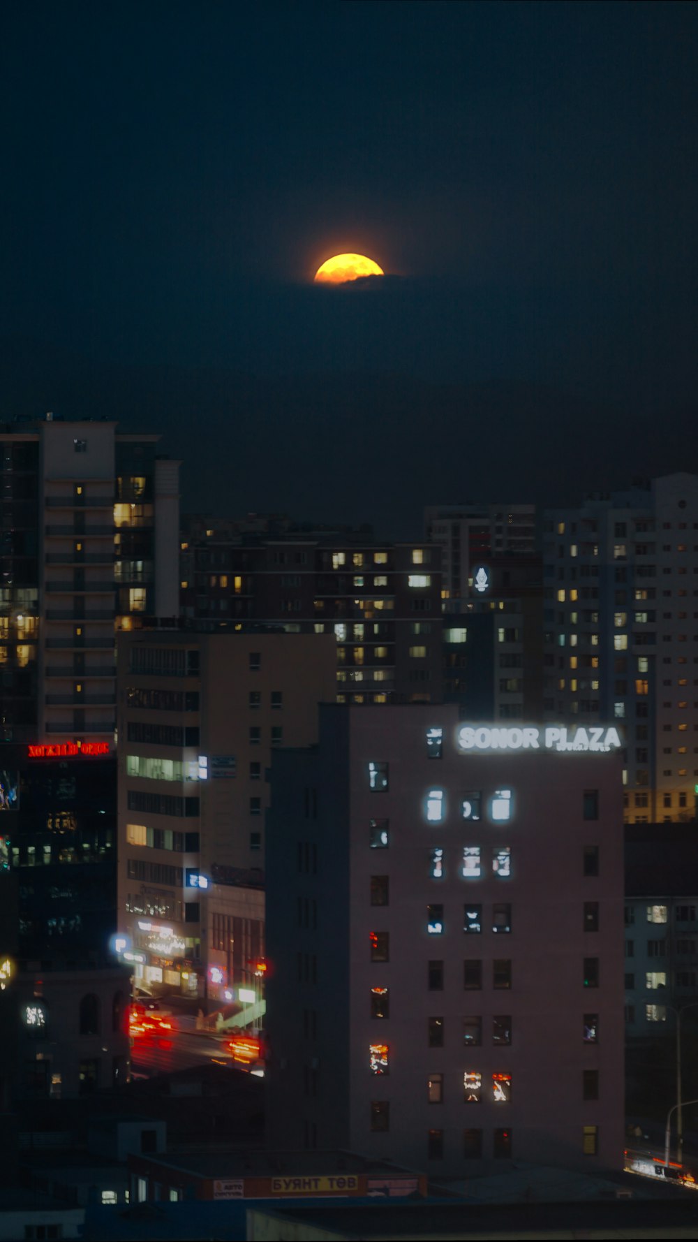 high rise building during night time