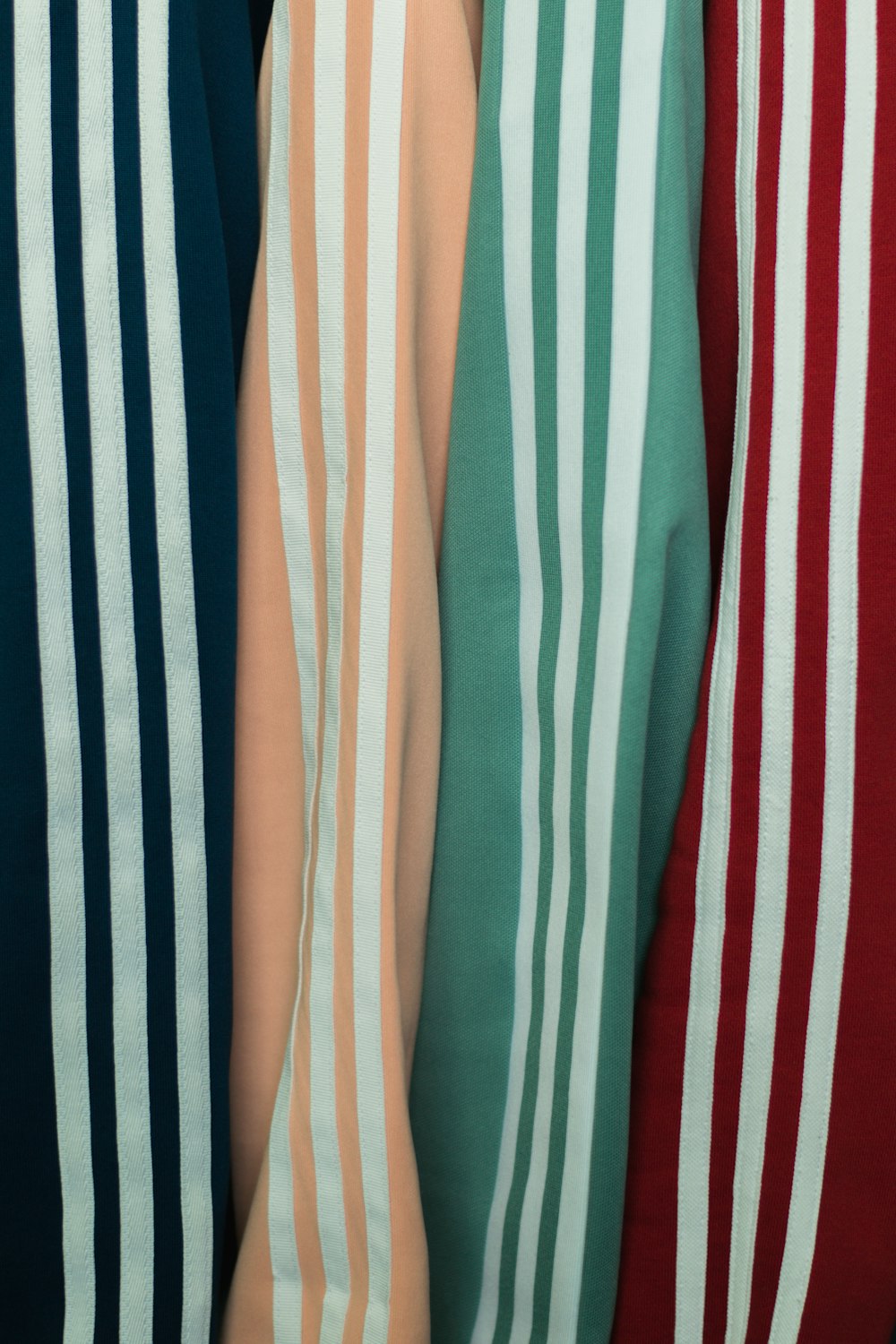 red and white striped textile