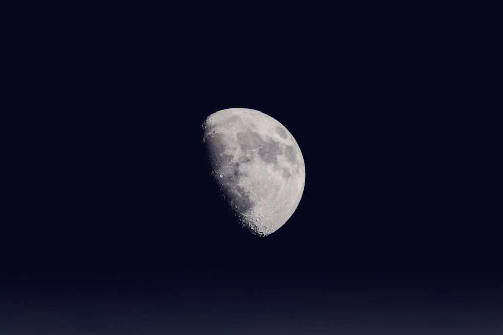 full moon in black background