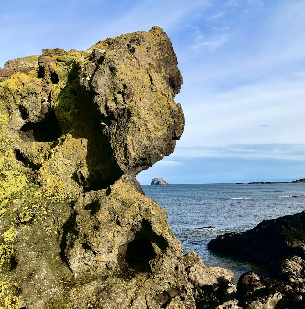 gray rock formation near body of water during daytime