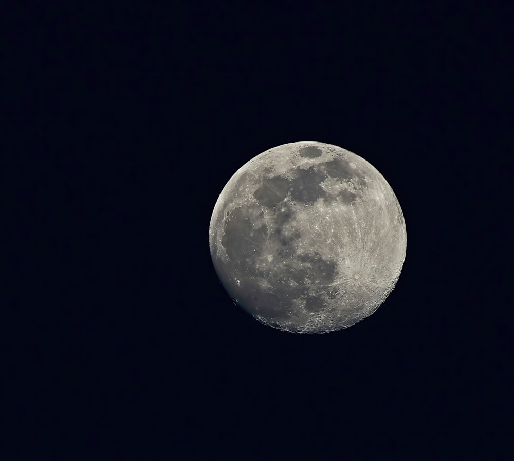 full moon in dark night sky